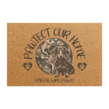 Dachshund Pawtect Our Home Door Mat