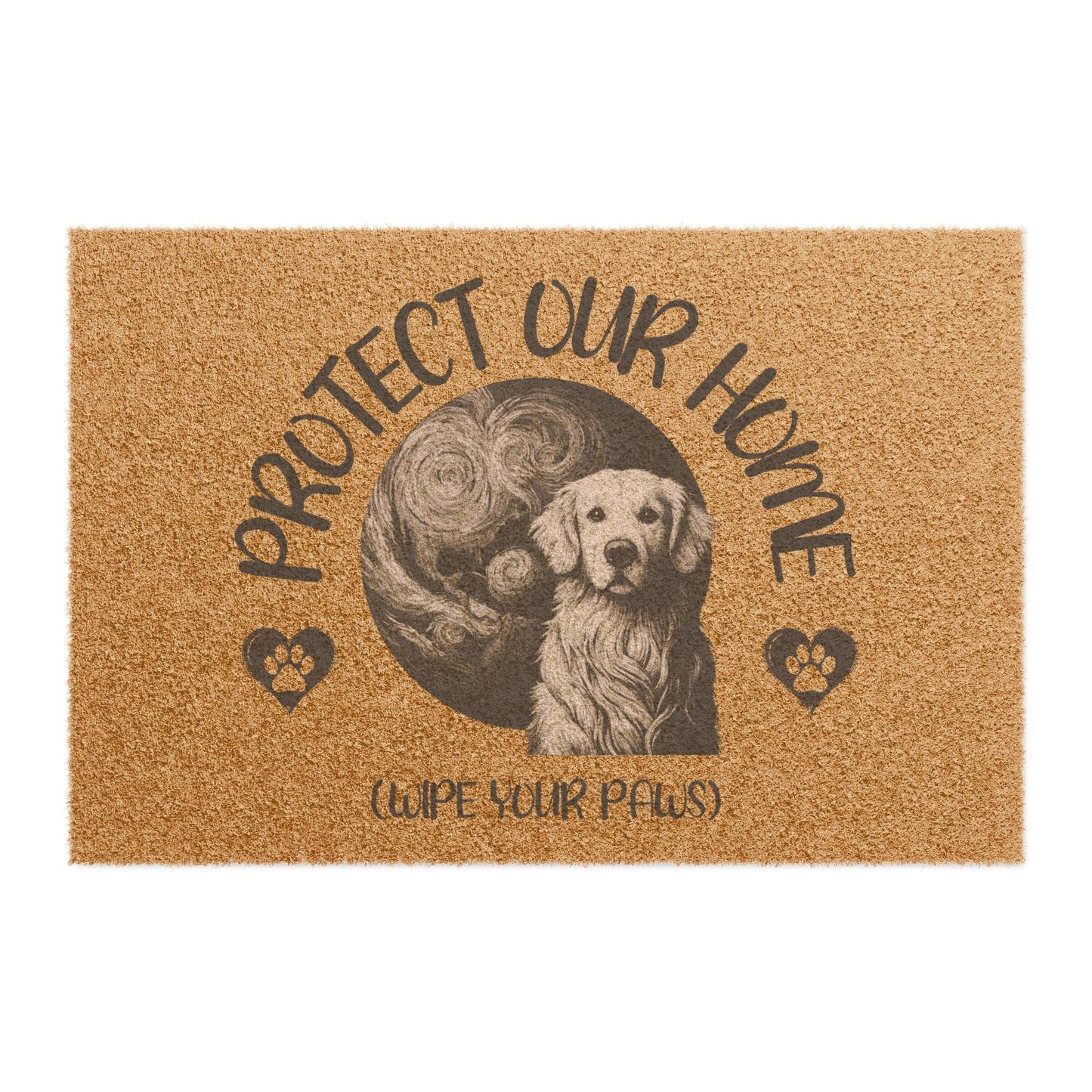 Golden Retriever Earth Door Mat