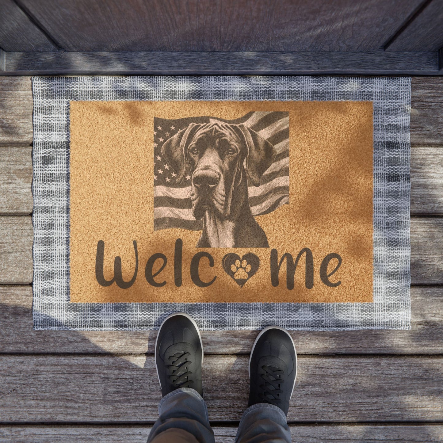 Great Dane American Flag Welcome Mat