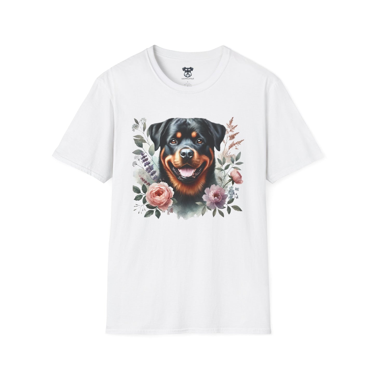 Rottweiler Floral Watercolor T-Shirt