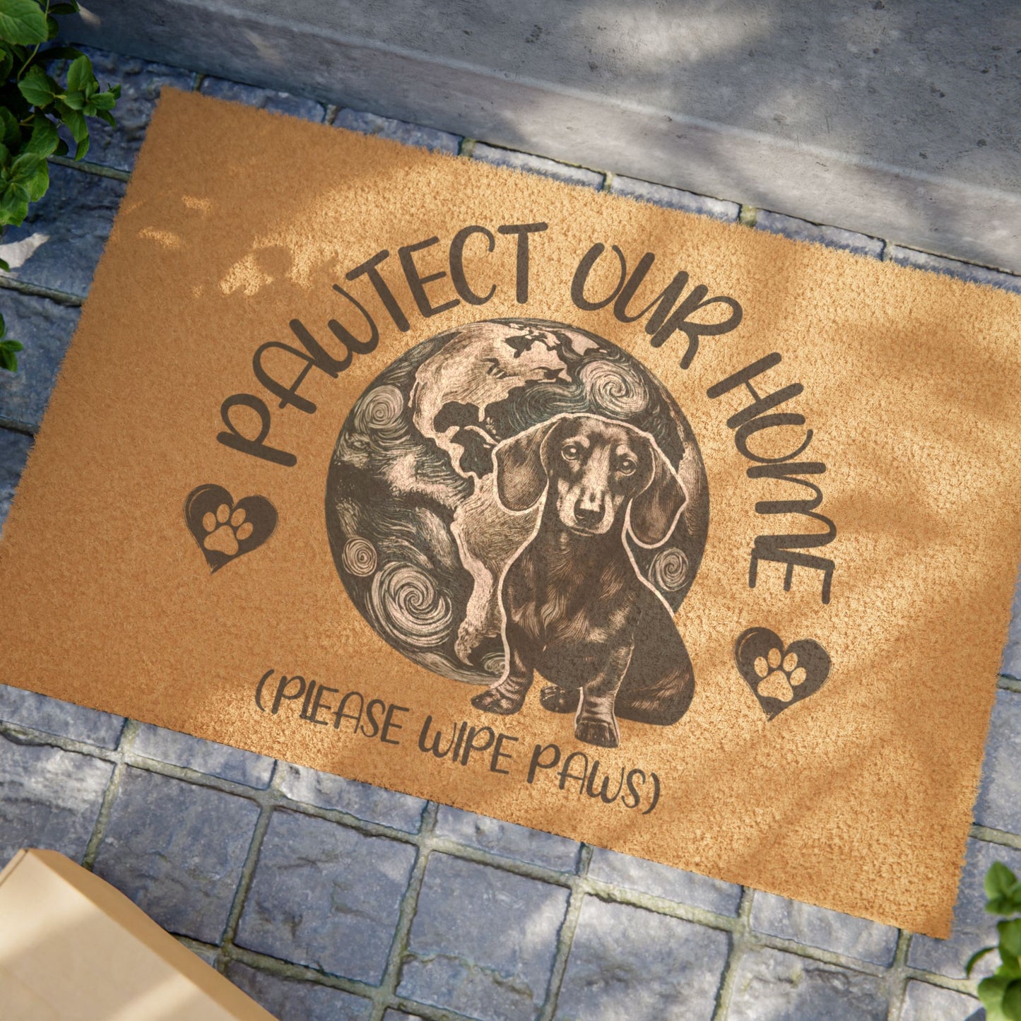 Dachshund Pawtect Our Home Door Mat