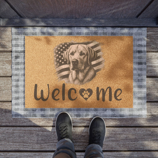 Labrador American Flag Welcome Mat