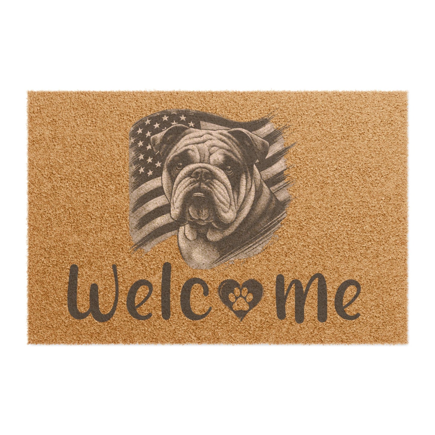 Bulldog Patriotic Welcome Mat