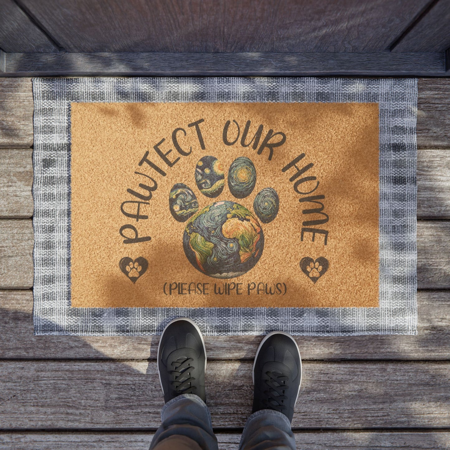 Pawtect Our Home Paw Print Door Mat