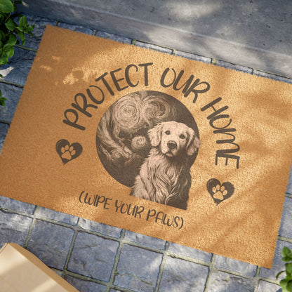 Golden Retriever Earth Door Mat