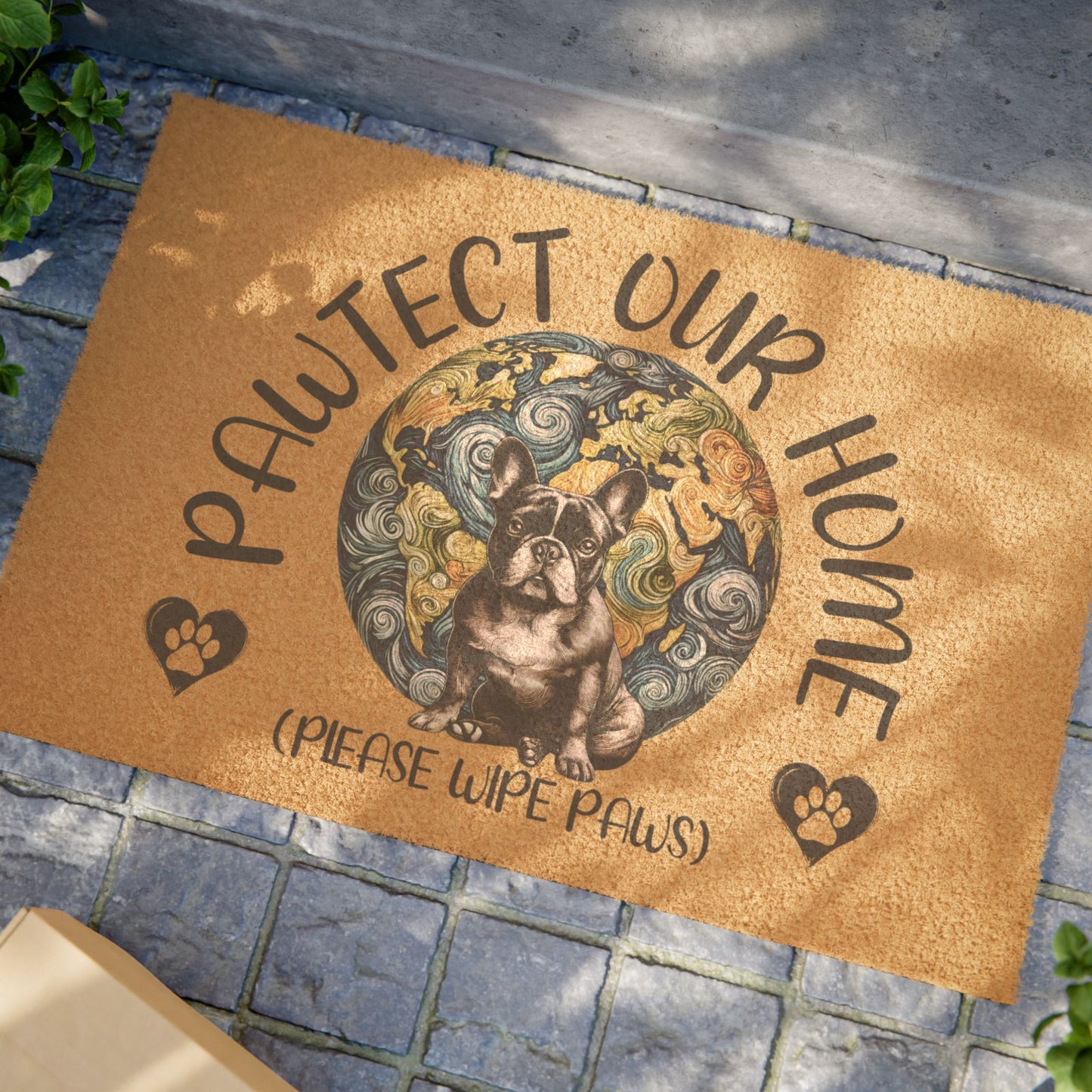 French Bulldog Pawtect Our Home Door Mat