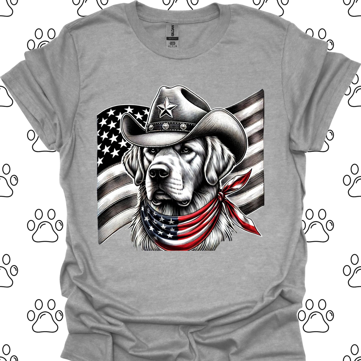 Golden Retriever Patriotic Cowboy T-Shirt