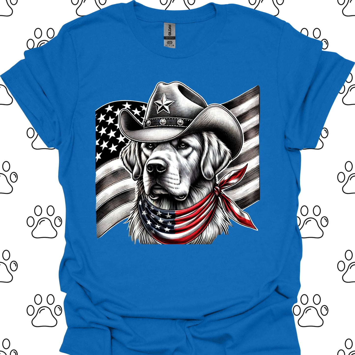 Golden Retriever Patriotic Cowboy T-Shirt