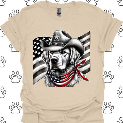 Golden Retriever Patriotic Cowboy T-Shirt