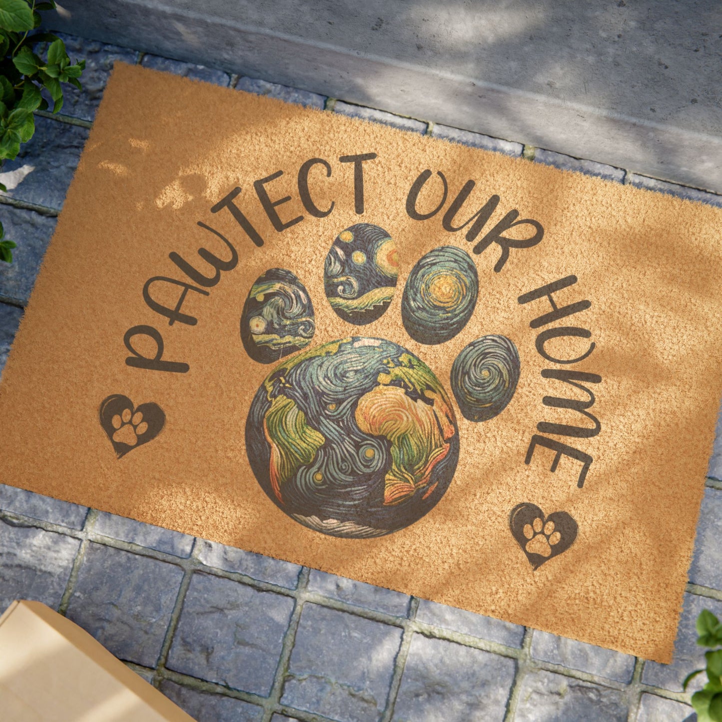 Pawtect Our Home Paw Print Door Mat