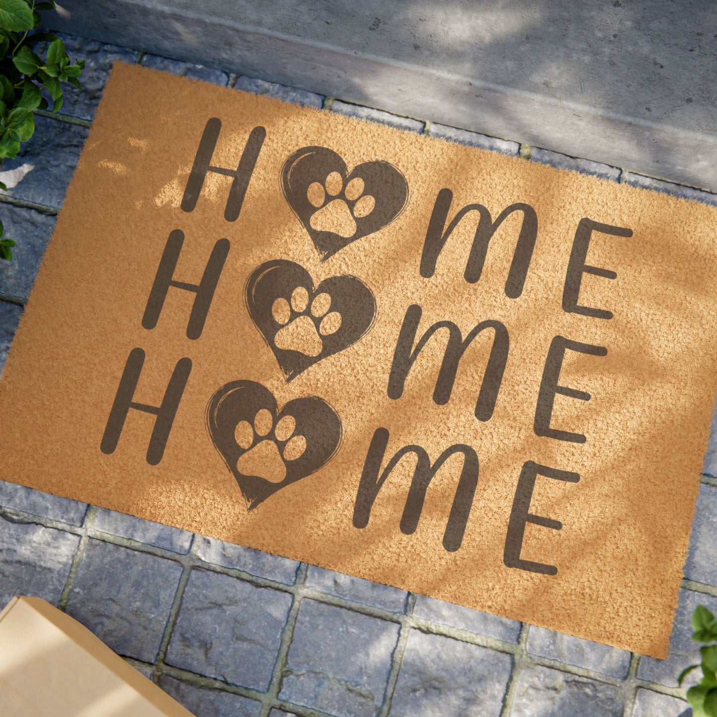 Home Sweet Home Dog Paw Print Welcome Mat