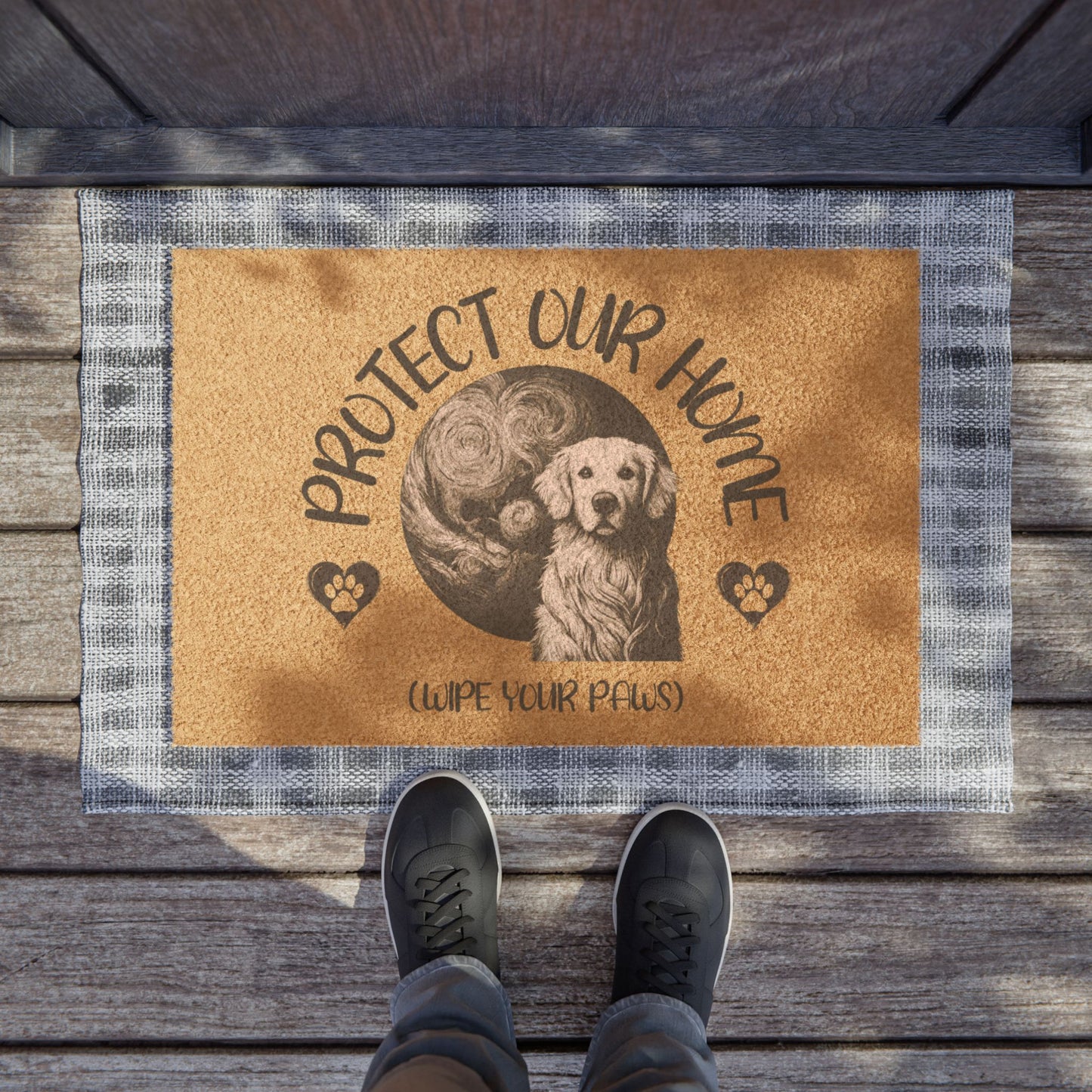 Golden Retriever Earth Door Mat