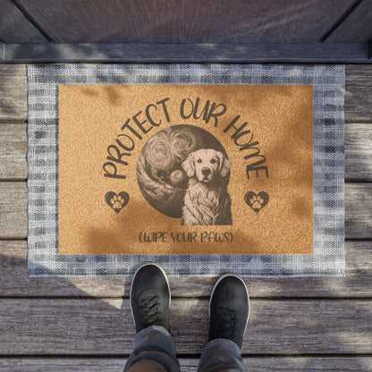 Golden Retriever Earth Door Mat