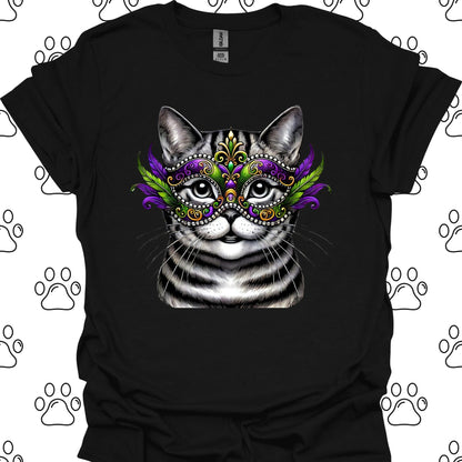 American Shorthair Cat Mardi Gras Mask T-Shirt