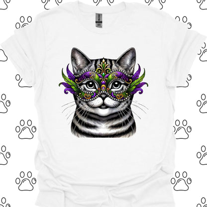 American Shorthair Cat Mardi Gras Mask T-Shirt
