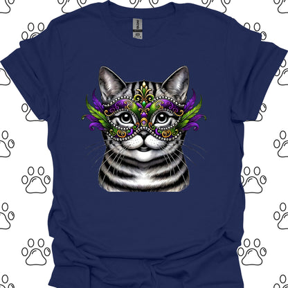 American Shorthair Cat Mardi Gras Mask T-Shirt