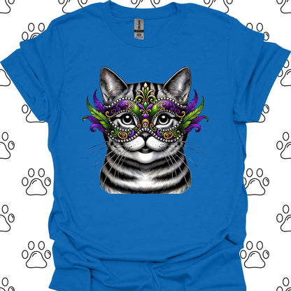 American Shorthair Cat Mardi Gras Mask T-Shirt