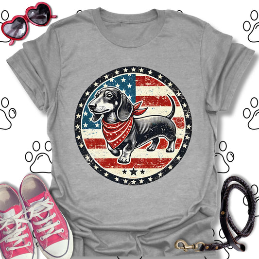Patriotic Dachshund Vintage USA