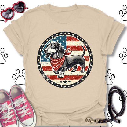 Patriotic Dachshund Vintage USA