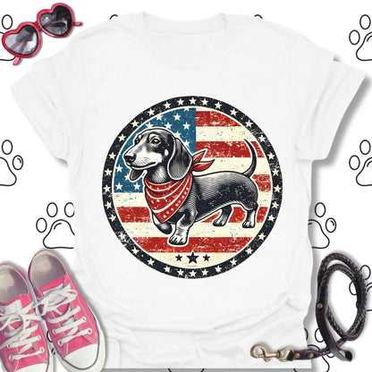 Patriotic Dachshund Vintage USA