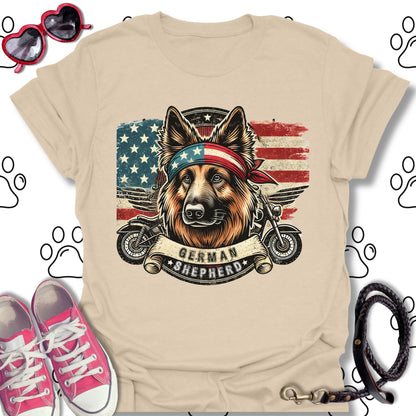 Patriotic Biker German Shepherd