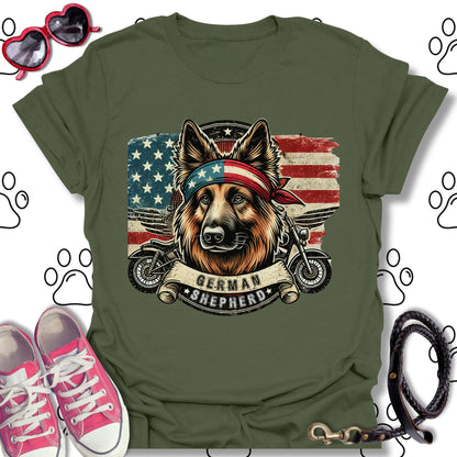 Patriotic Biker German Shepherd