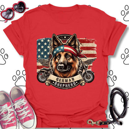 Patriotic Biker German Shepherd