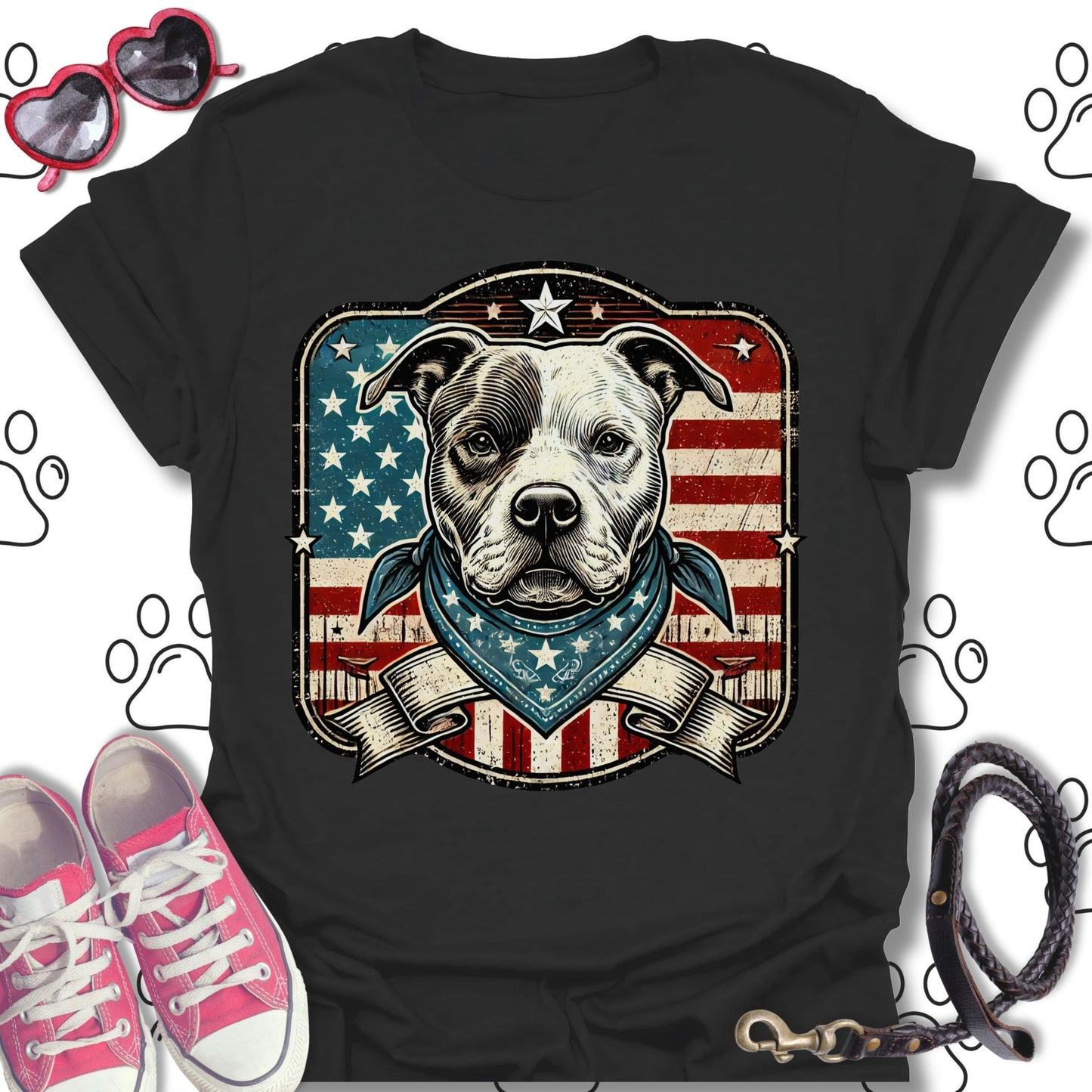 Patriotic Pitbull Vintage American
