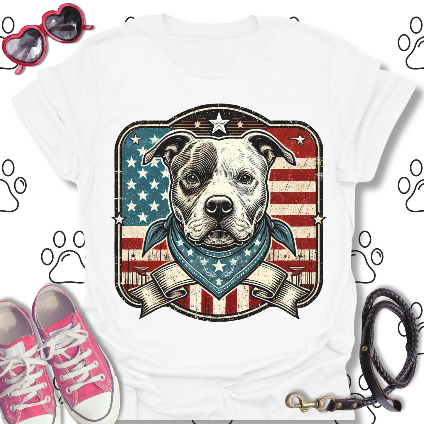 Patriotic Pitbull Vintage American
