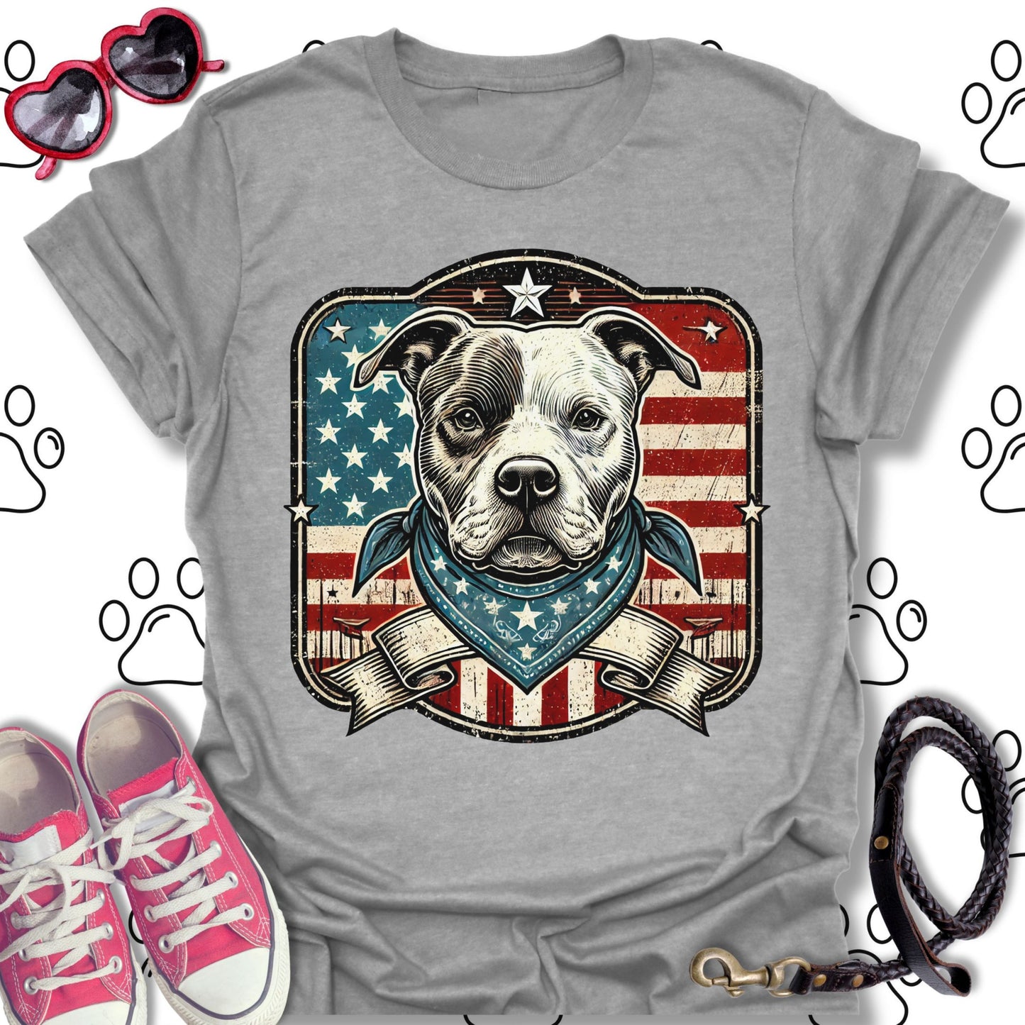 Patriotic Pitbull Vintage American