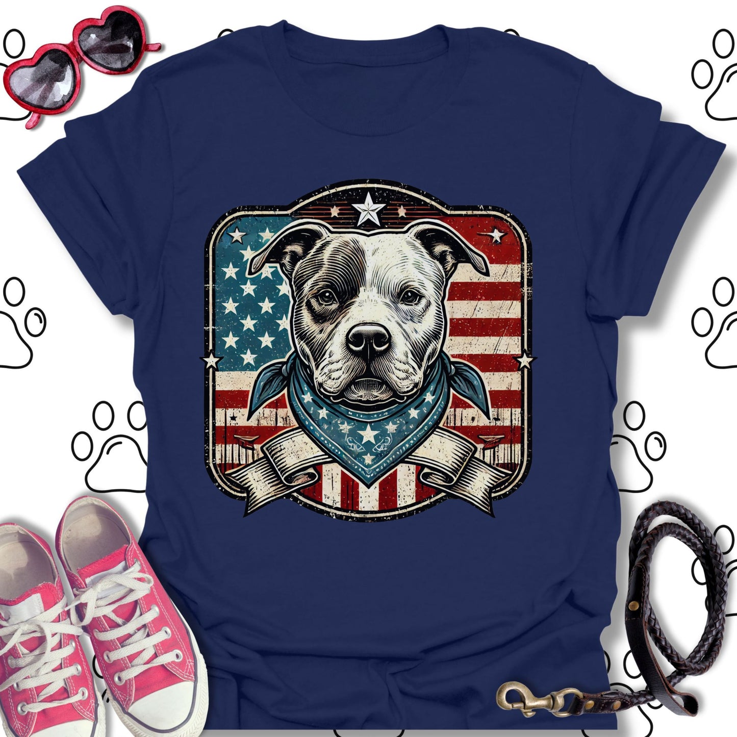 Patriotic Pitbull Vintage American