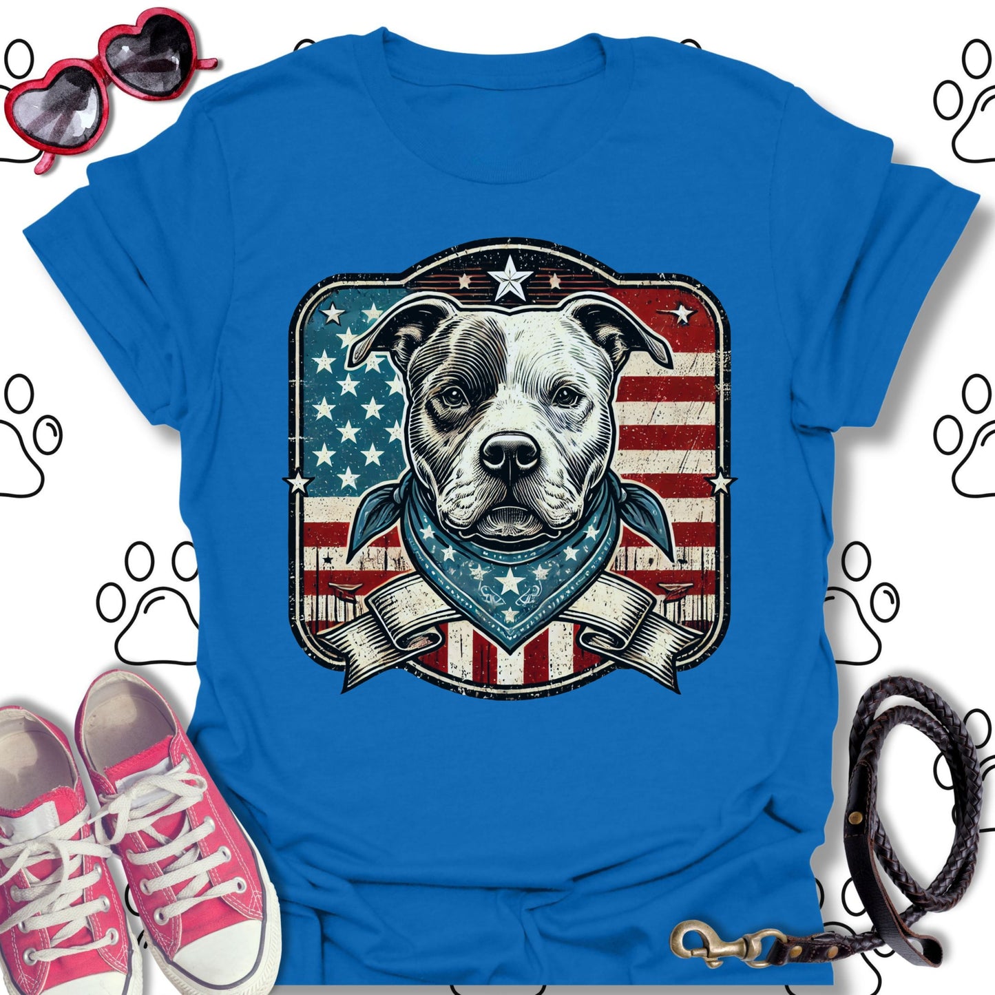 Patriotic Pitbull Vintage American