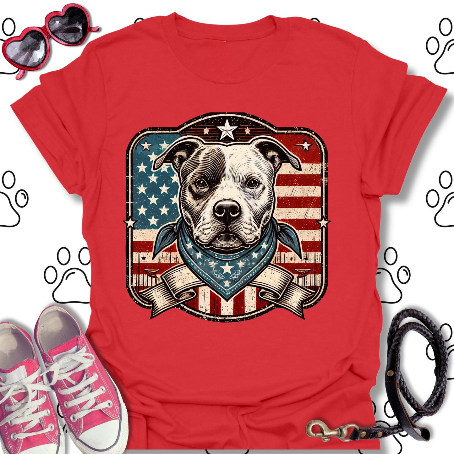 Patriotic Pitbull Vintage American