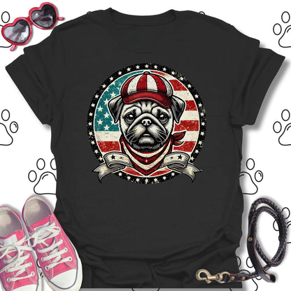 Patriotic Vintage Pug USA Flag