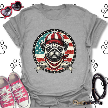 Patriotic Vintage Pug USA Flag