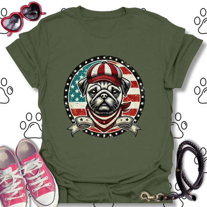 Patriotic Vintage Pug USA Flag