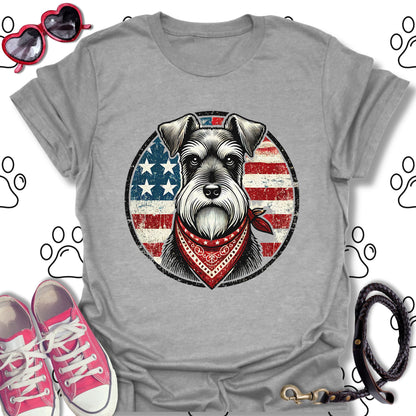Patriotic Vintage Schnauzer American Flag