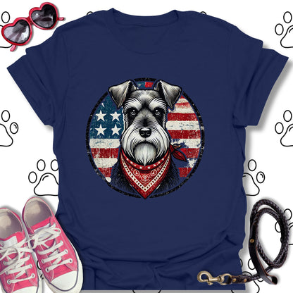 Patriotic Vintage Schnauzer American Flag
