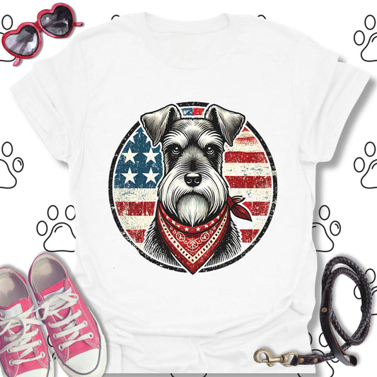 Patriotic Vintage Schnauzer American Flag
