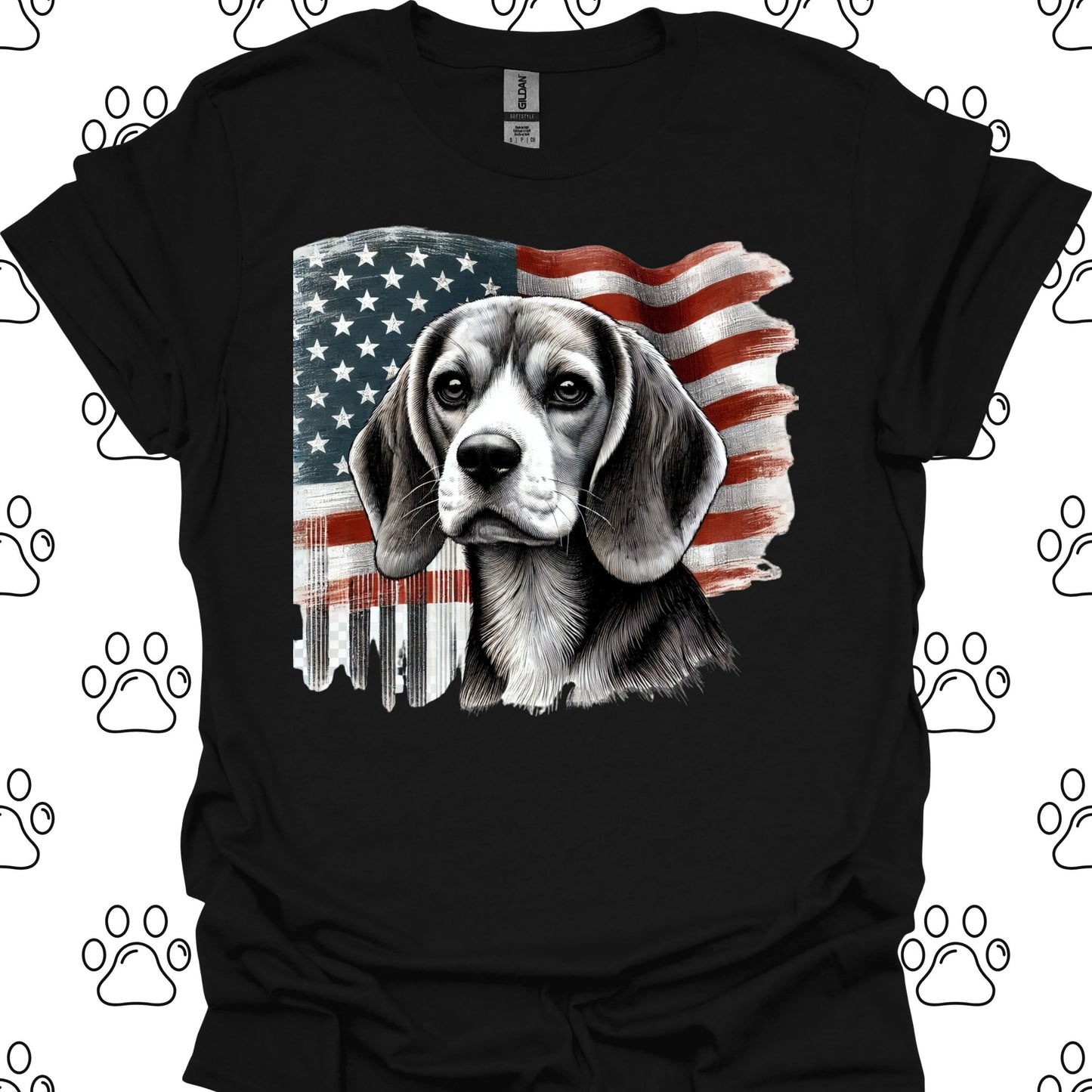 Beagle American Flag T-Shirt