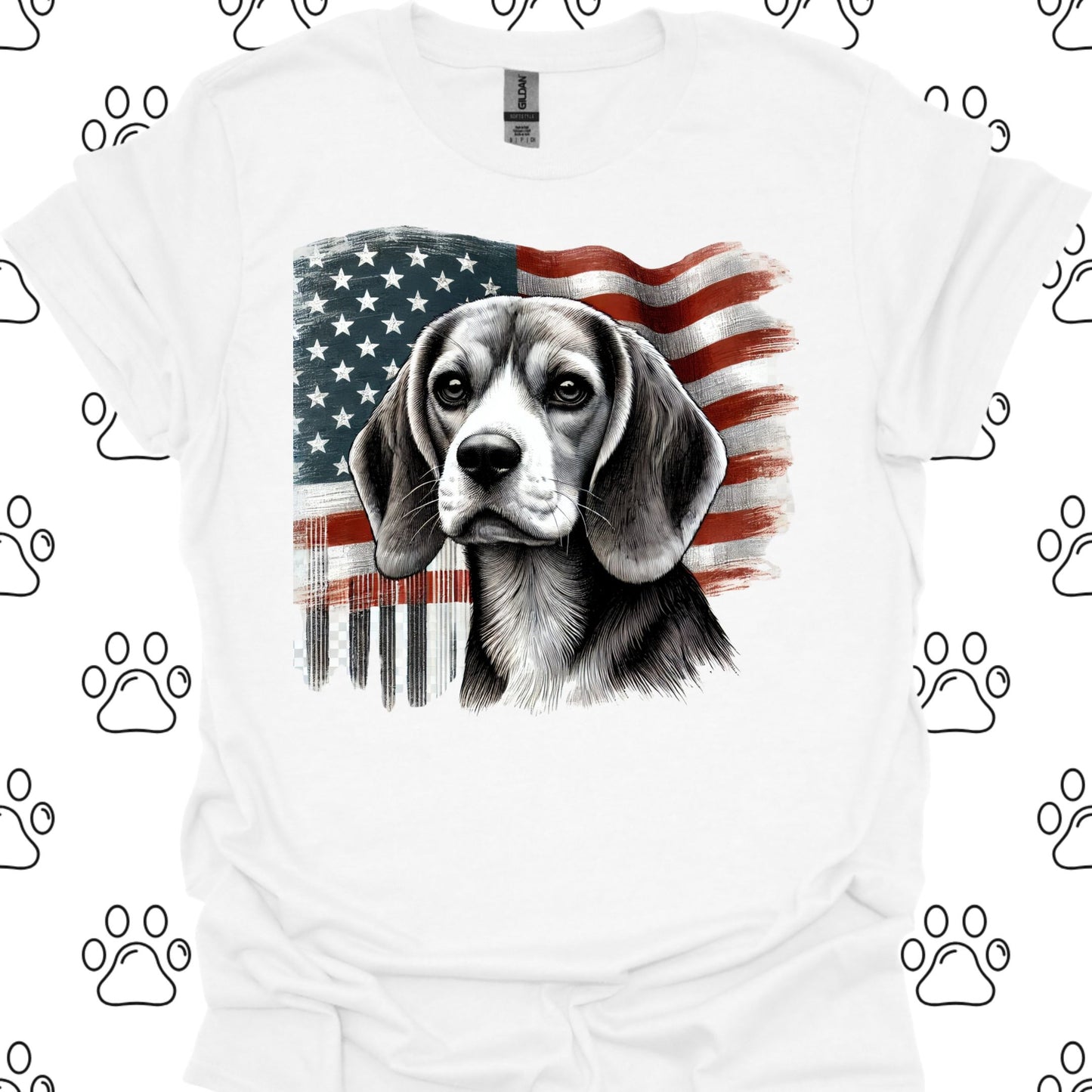 Beagle American Flag T-Shirt