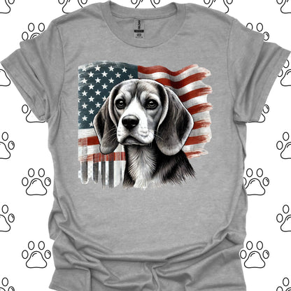 Beagle American Flag T-Shirt