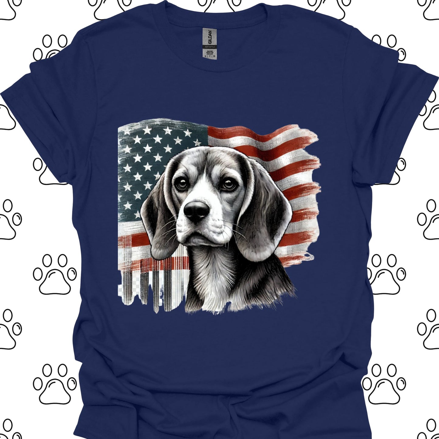 Beagle American Flag T-Shirt