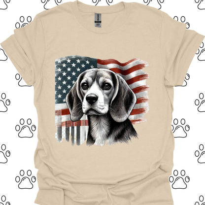 Beagle American Flag T-Shirt