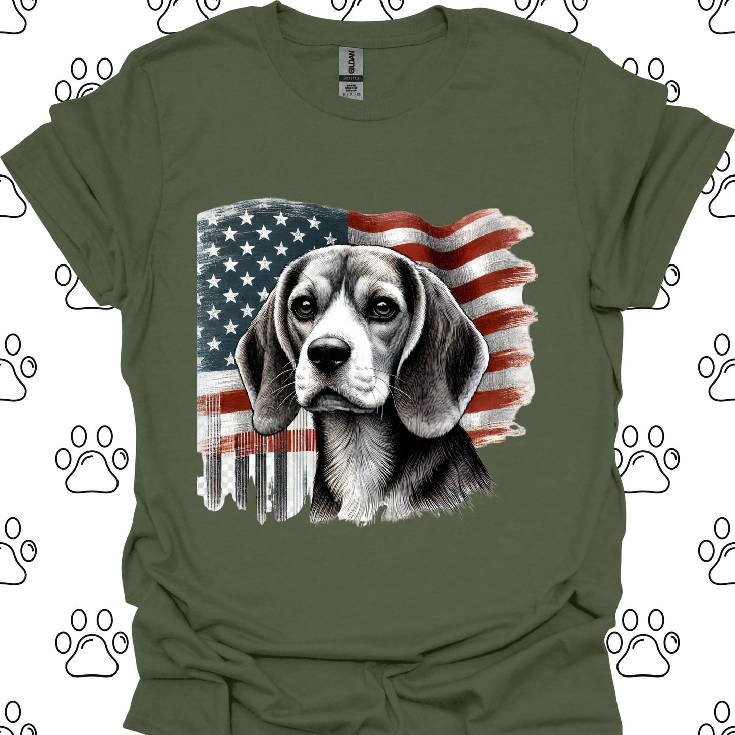 Beagle American Flag T-Shirt