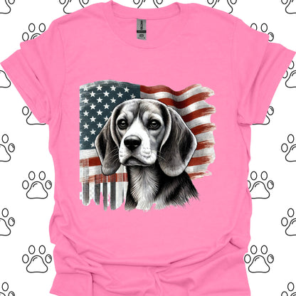 Beagle American Flag T-Shirt