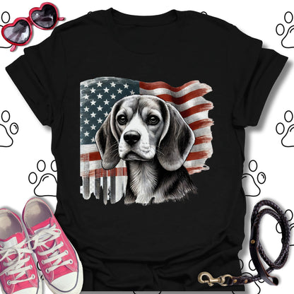Beagle American Flag T-Shirt
