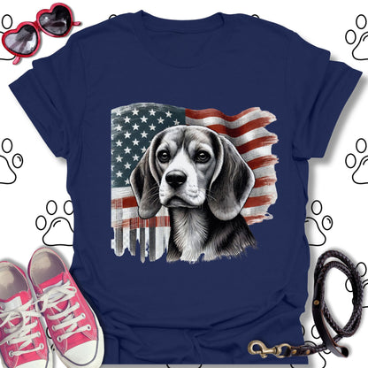 Beagle American Flag T-Shirt