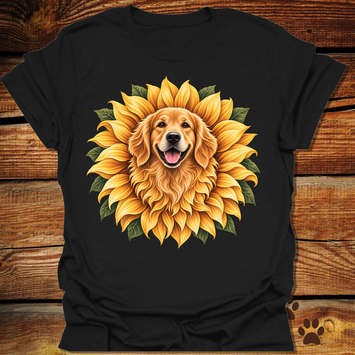 Golden Retriever Sunflower T-Shirt