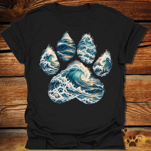 Ocean Wave Paw Print T-Shirt
